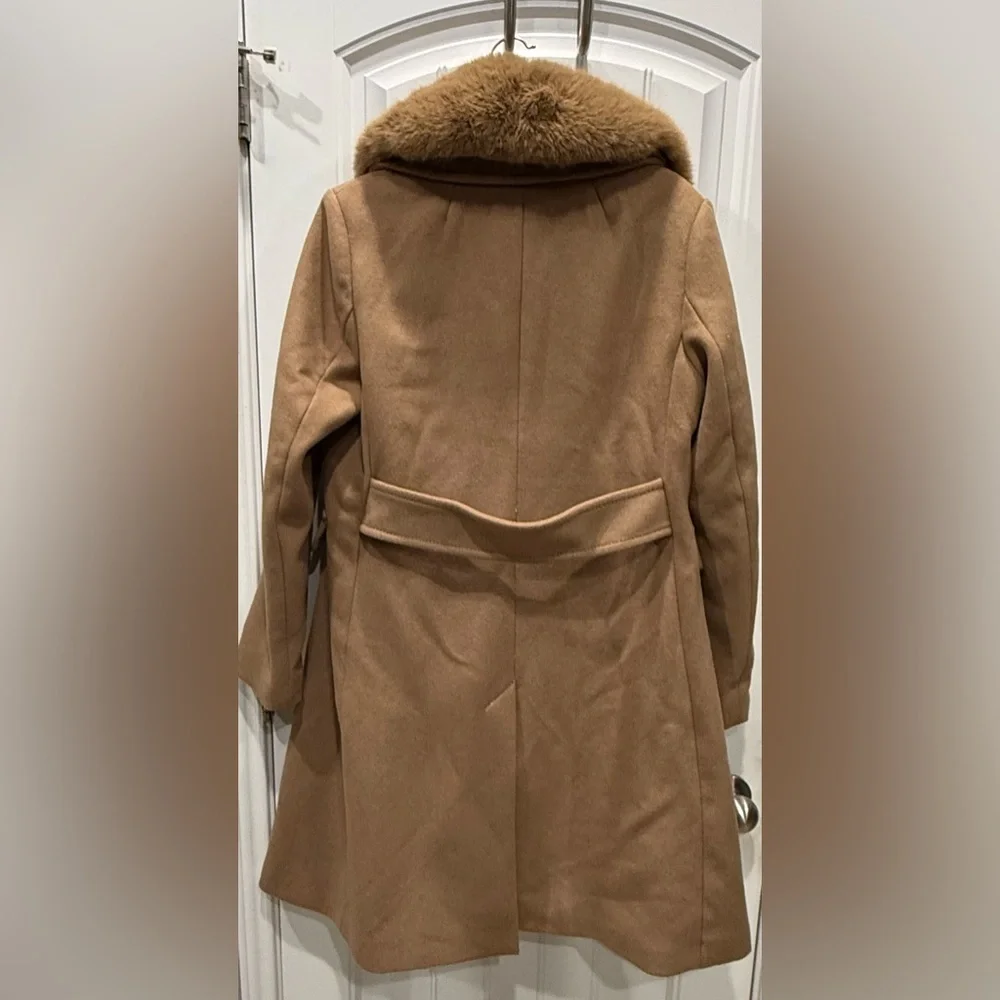 Kate Spade Women’s Size M Wool Blend Faux Fur Coat EUC